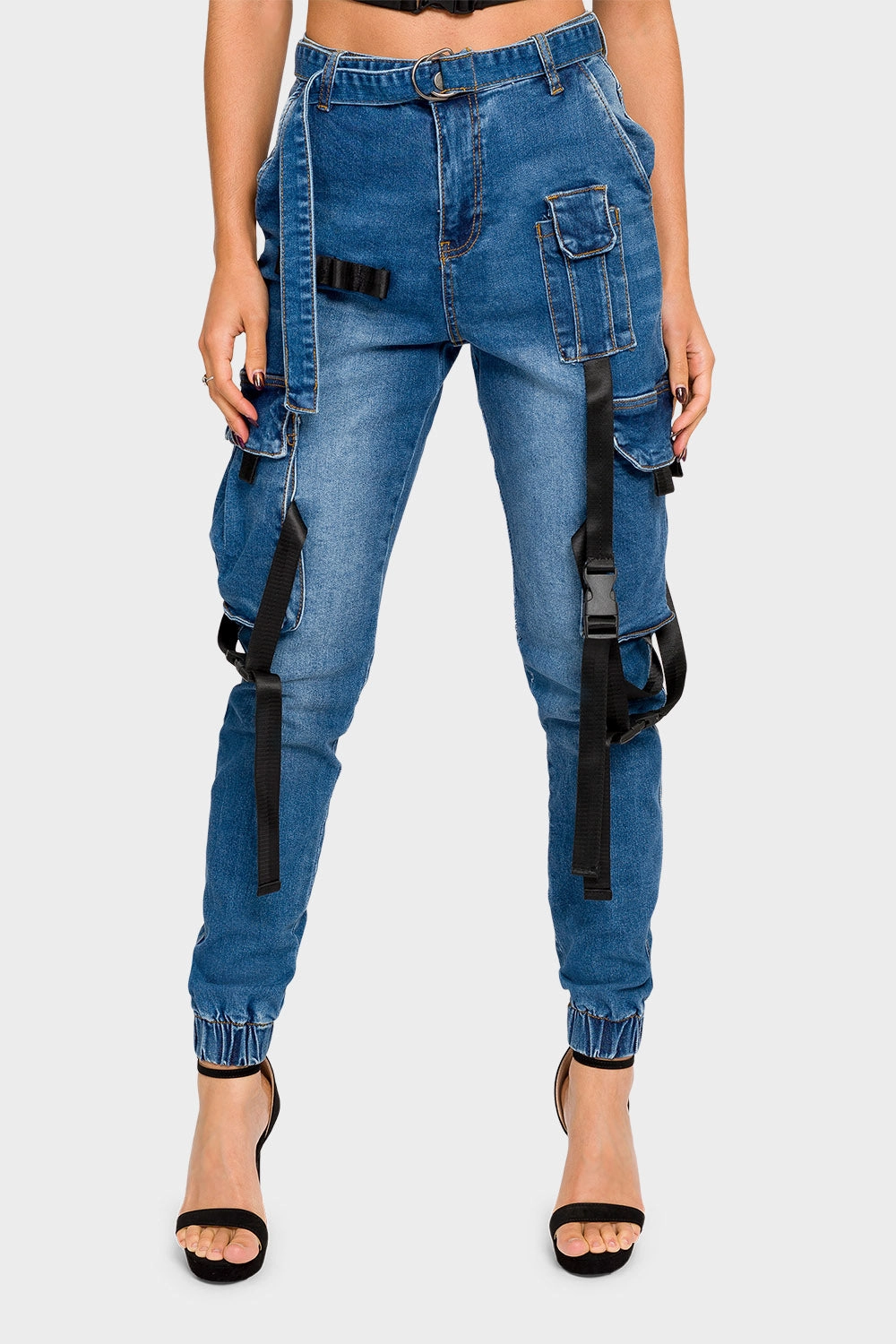 NonSlipInnerGrip High Rise Utility Denim Joggers