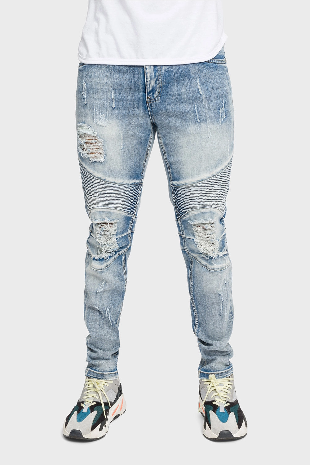 Functional Fit Perfect Length Distressed Scrunched Skinny Jeans