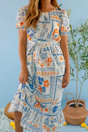 Relaxed Waist Fit Gentle Glow Hillhaven Midi Dress