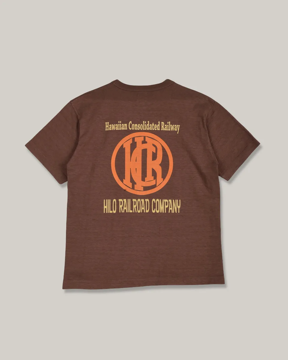 HILO RAILROAD LOGO TEE - BROWN Chic Look