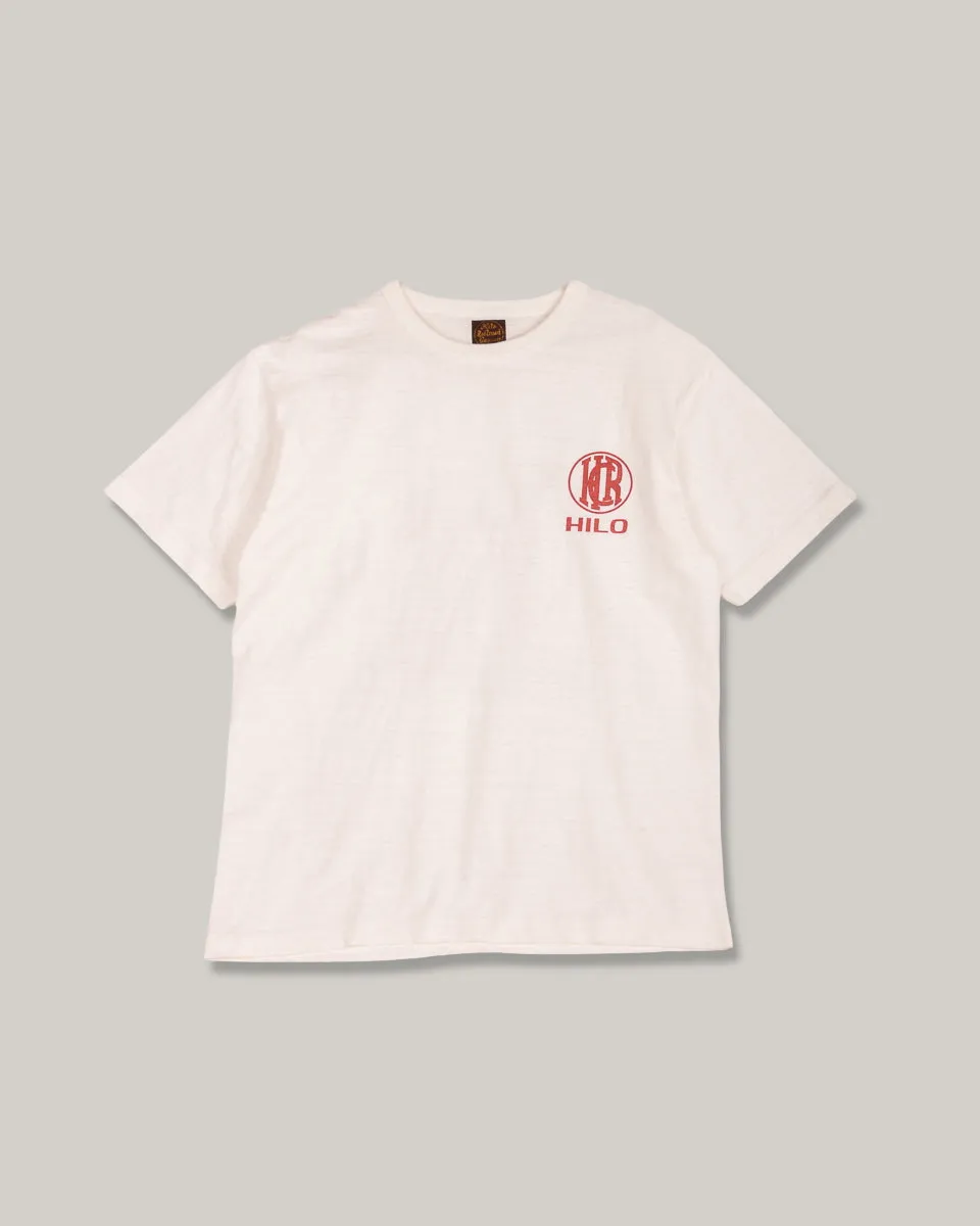 windproof Unisex HILO RAILROAD LOGO TEE - OFF WHITE