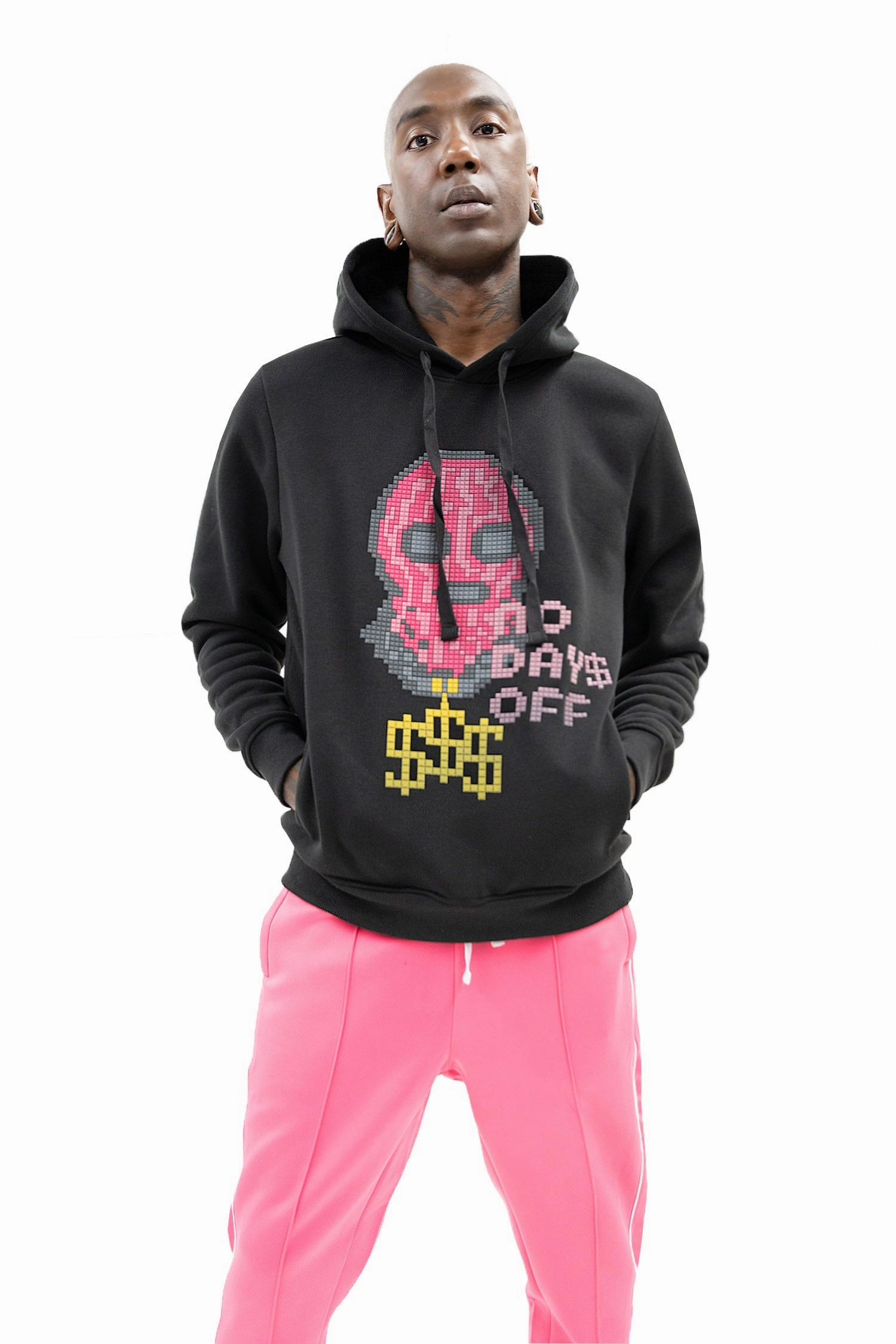 Clean Outer Slim Fit Styles Men's No Days Off 3D Lego Hoodie