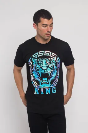 Iridescent Foil King Tiger T-Shirt High Durability Material Stretch Fit