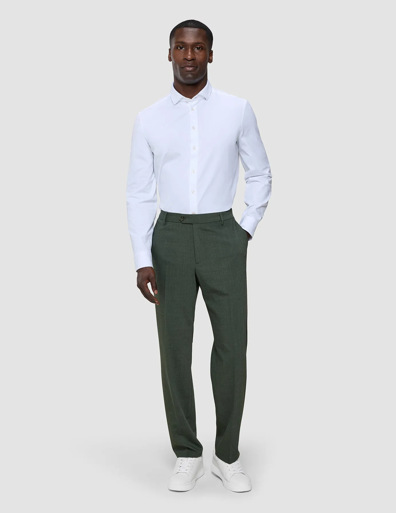 Smart Style Tech Wool Suit Pants Regular Green Night