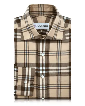 Iconic British Checks Tan Brown Twill Classic Style