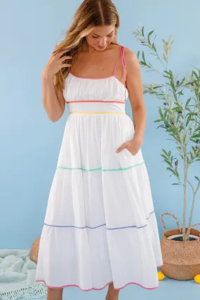 I'd Rather Be Here Midi Dress-White Fall Outfit