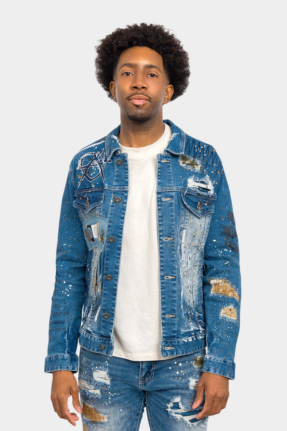 Idols Punk Denim Jacket Breathable fabric tech