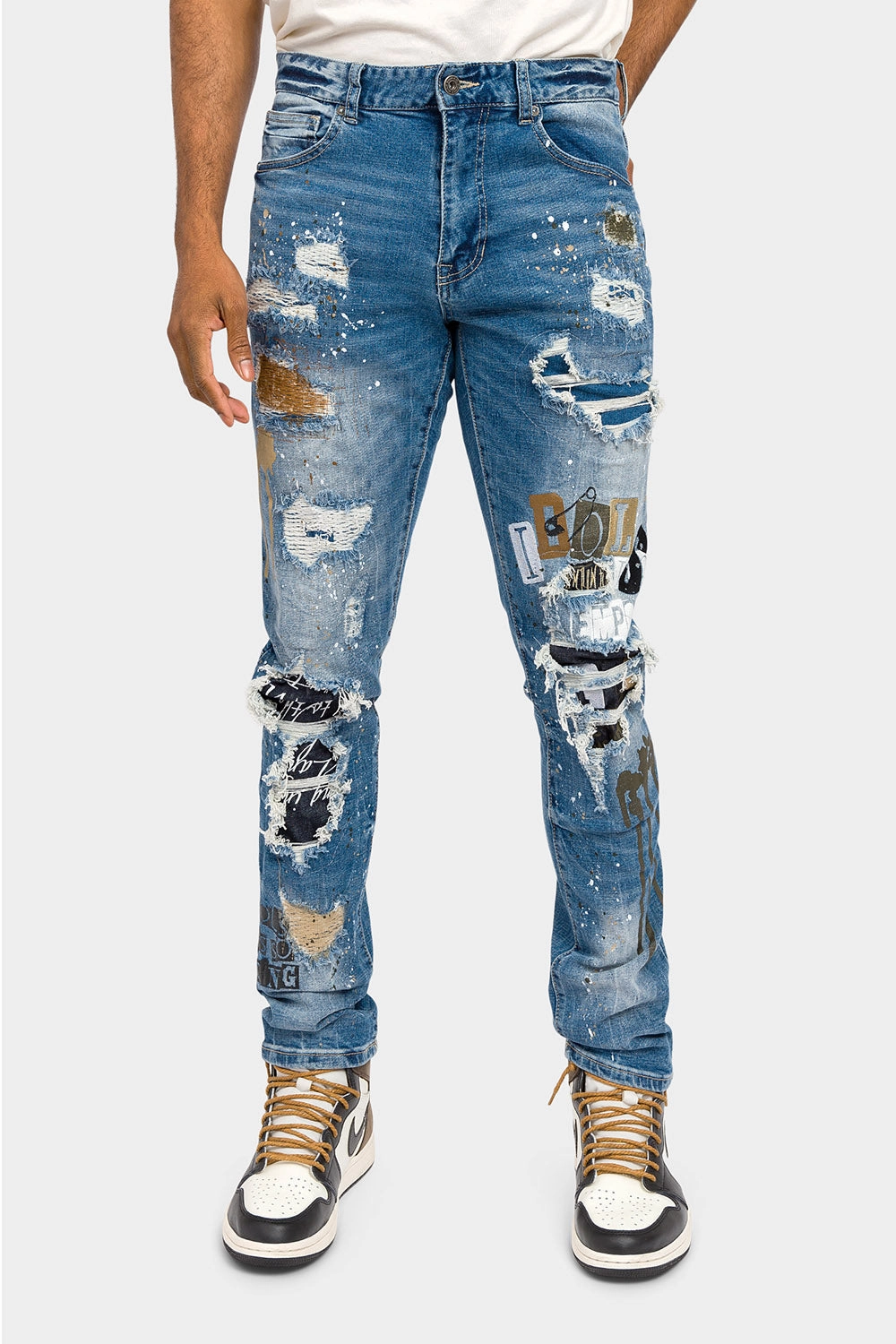 Utility Style Comfy Waistband Idols Punk Denim Jeans