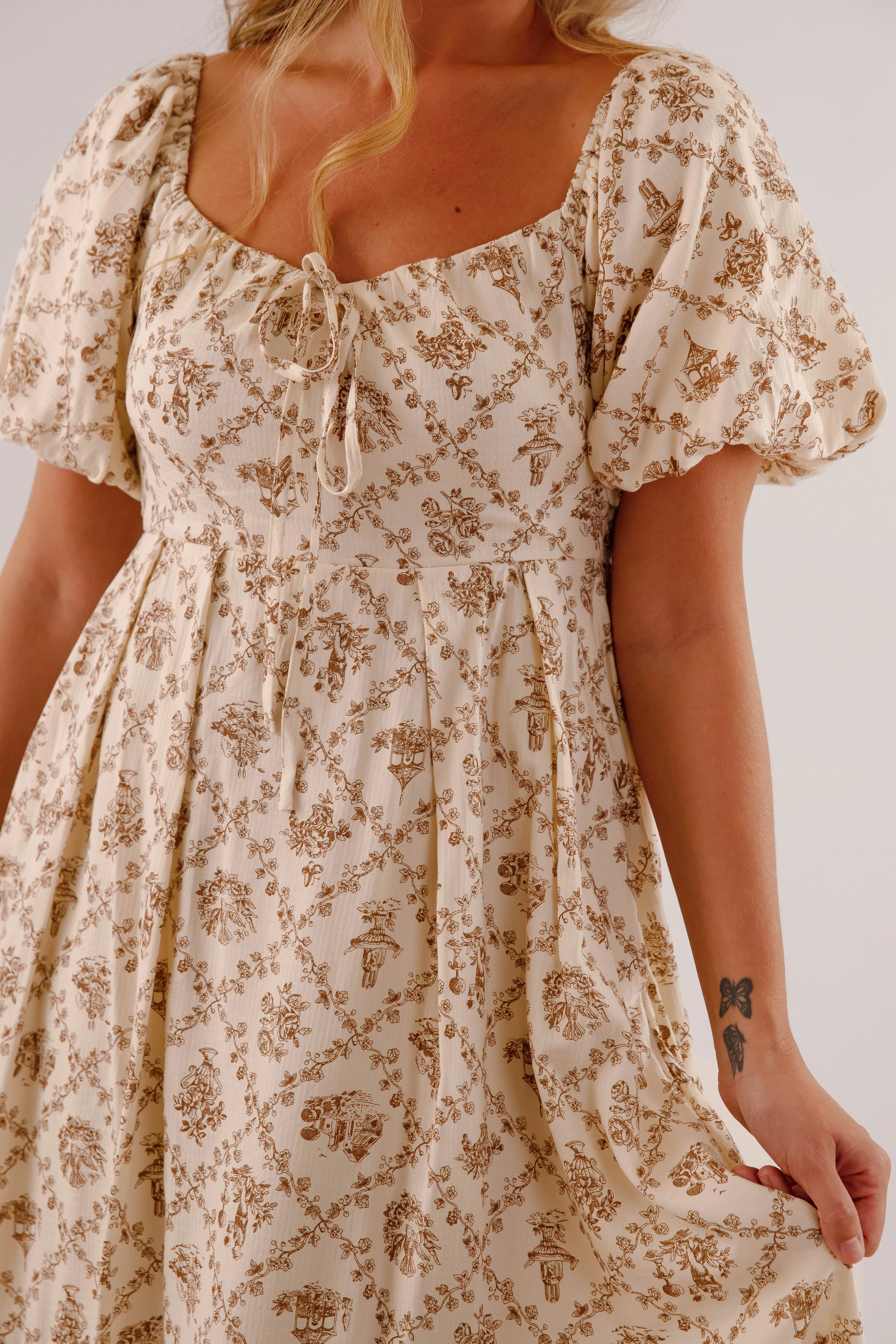 In My Nature Midi Dress Printed-Lining