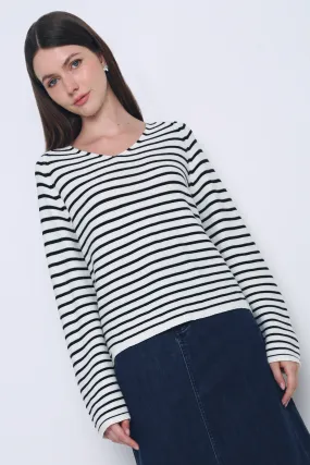 Essential Stripes Knit Top White & Black Summer Dress