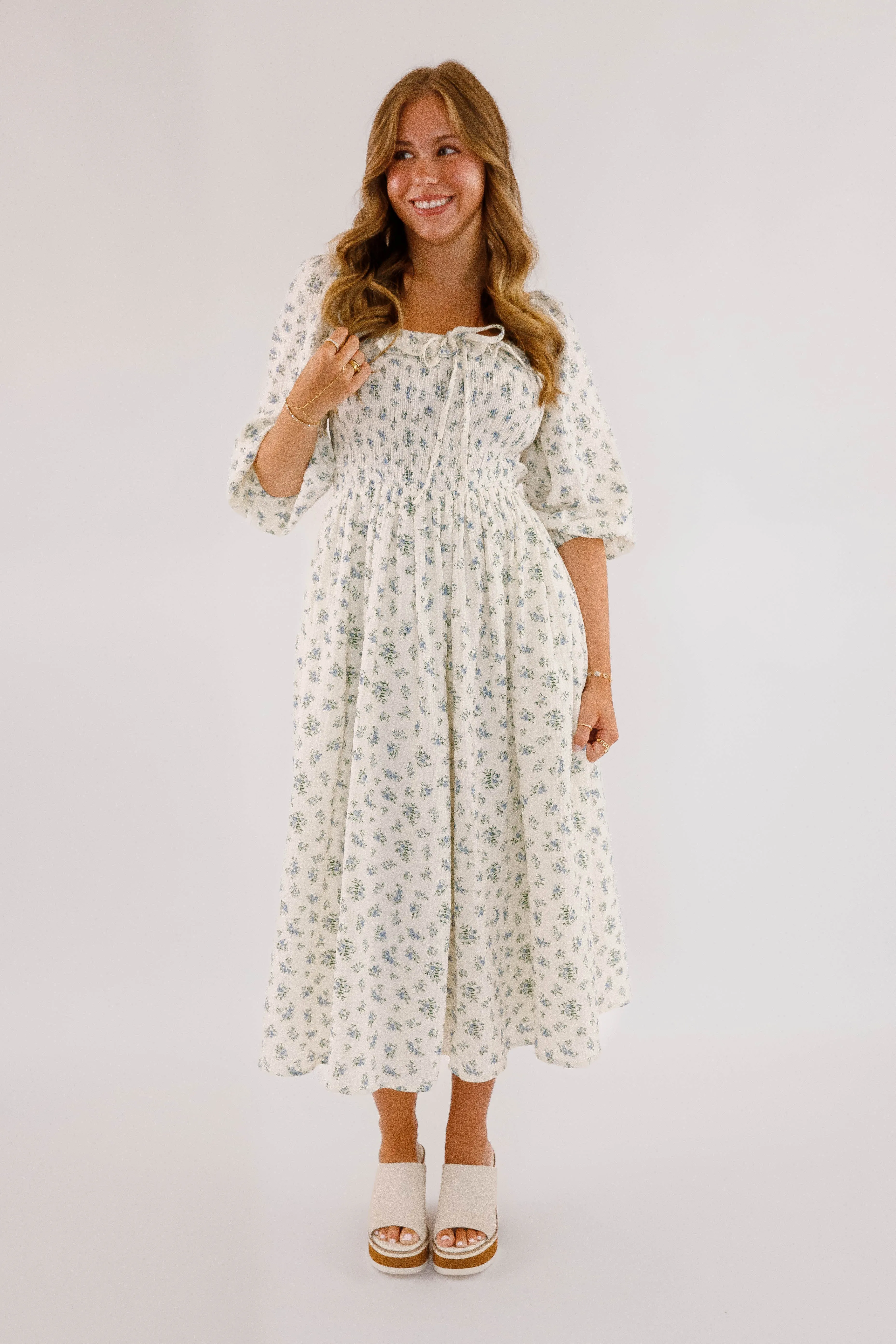 Insist On Knowing Midi Dress Flare Hem