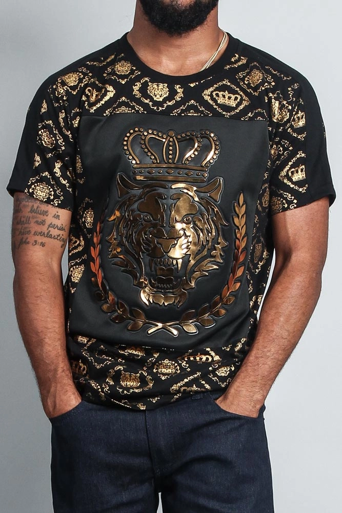 ThermalInsulation Crown Print Tiger T-Shirt