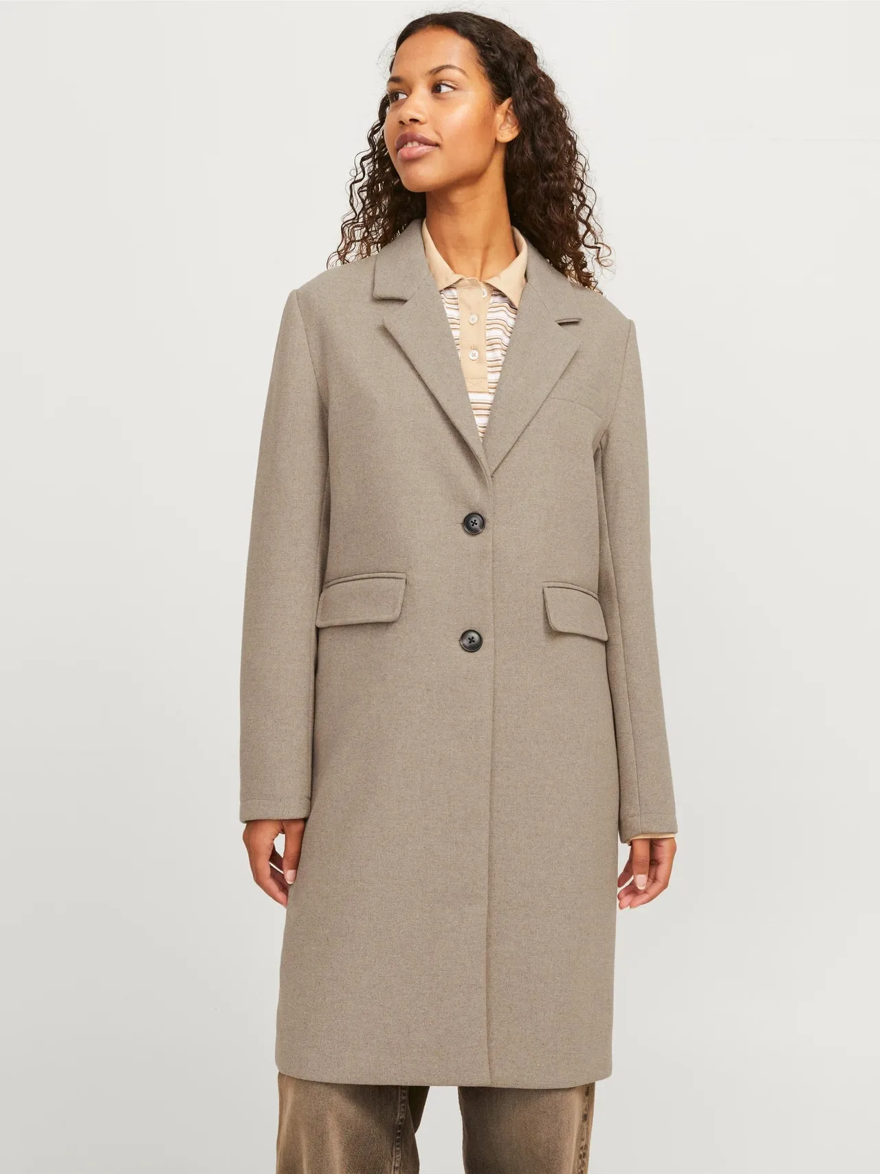 Collared Wool Coat Layer Piece Comfort Flex Fit