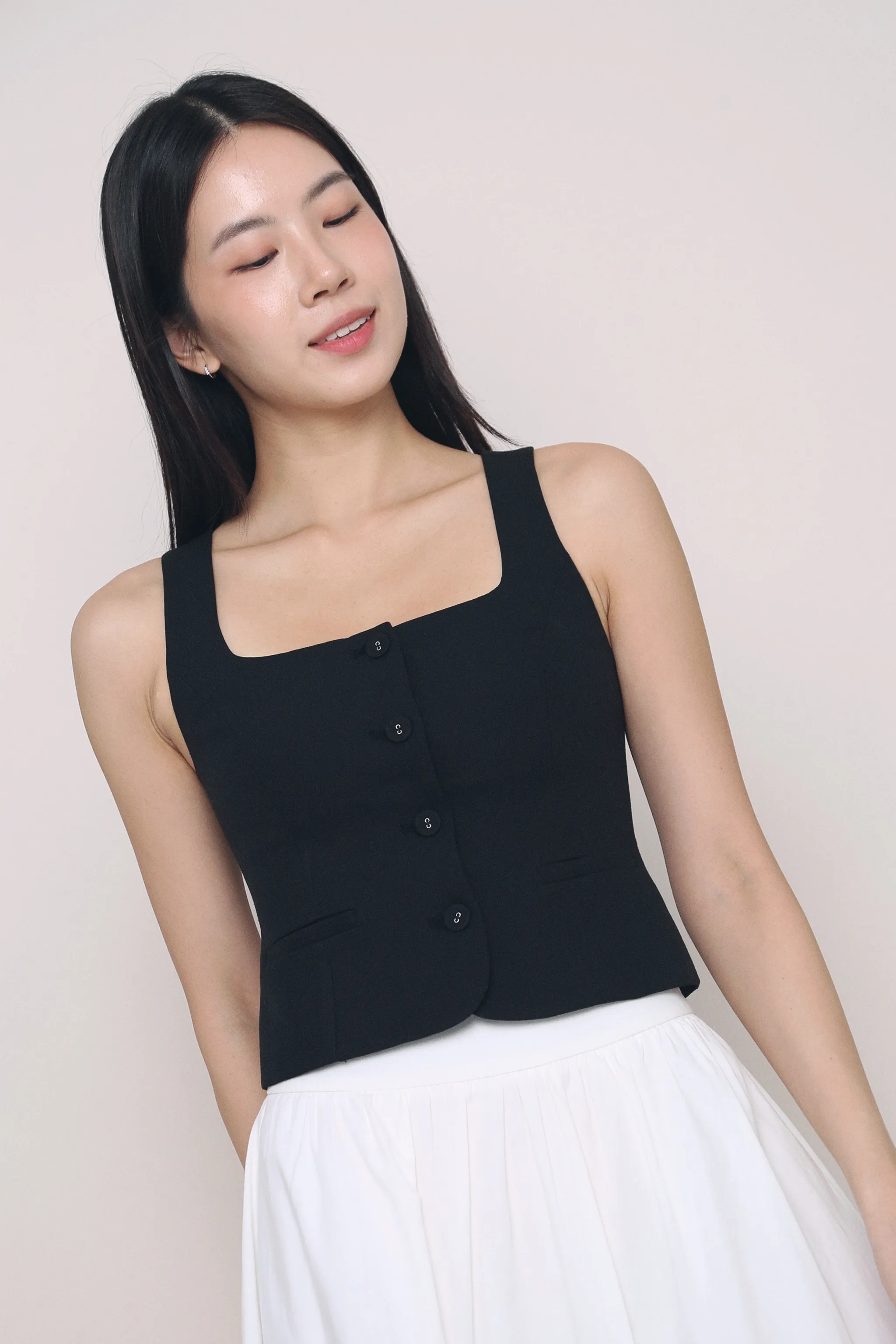 Anti Pilling Technology Anti Odor Finish It Girl Vest Top Black