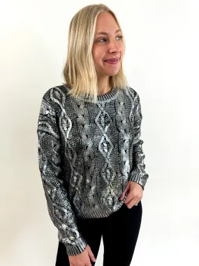 Stretch waistband Izzy Metallic Textured Sweater