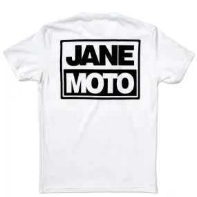 JANE BOX TEE SHORT SLEEVE - WHTE Crew Neck Design Eye-Catching