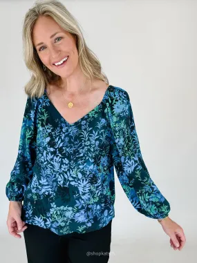 Jayla 3/4 Sleeve Sweetheart Neck Blouse Plaid Design Trendy Look