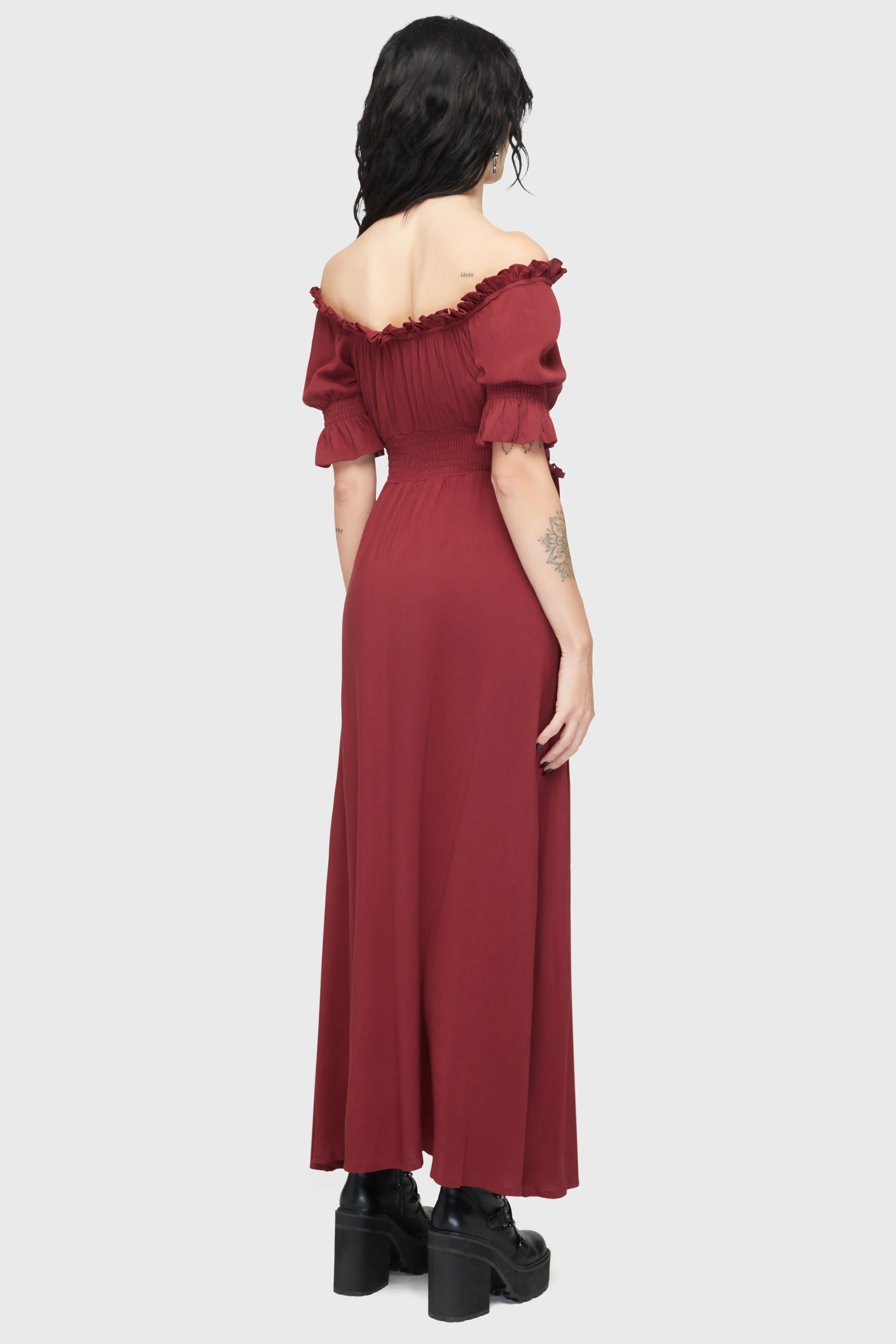 Jocasta Maxi Dress Short Sleeve [RED] Grab Now