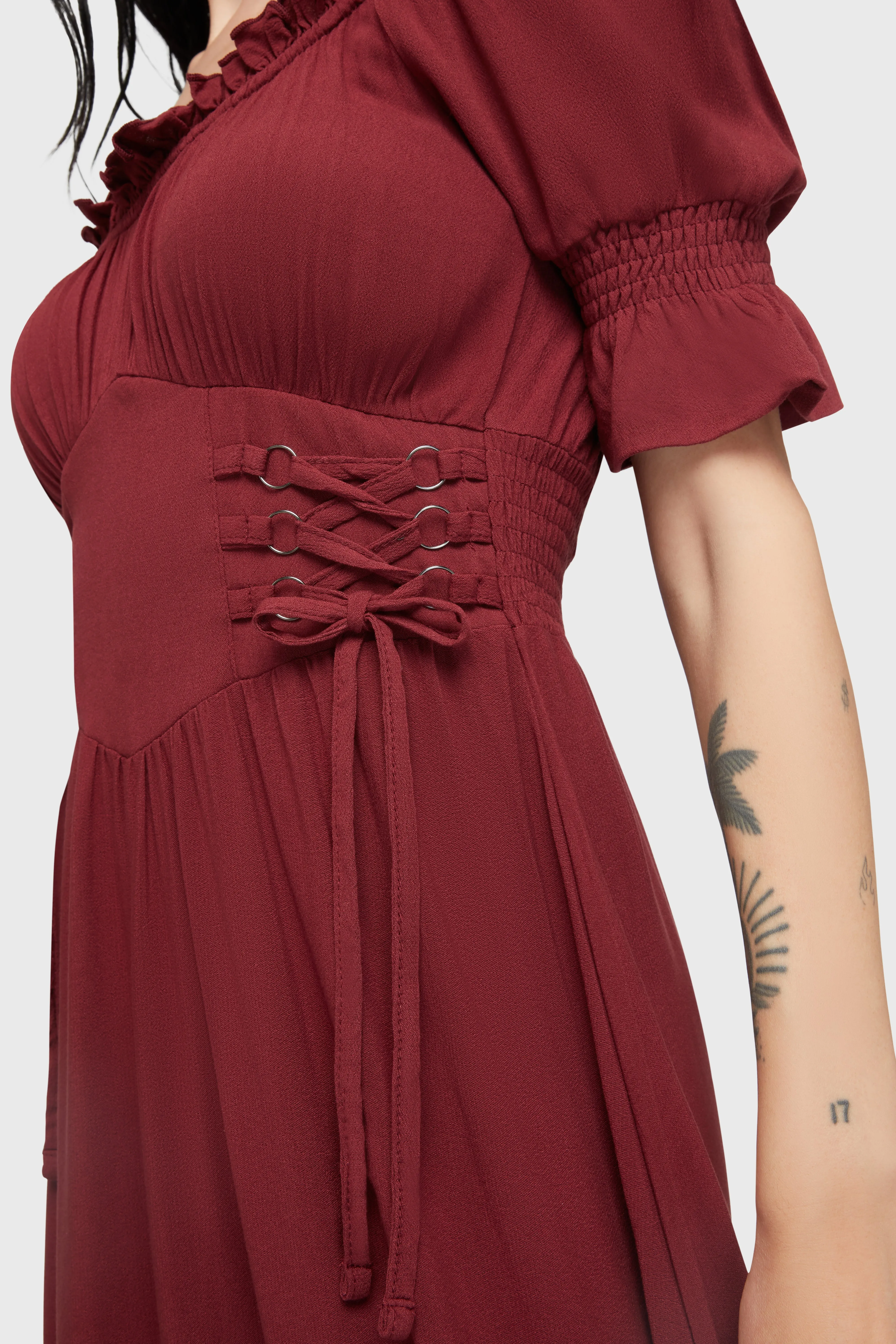 Match Quick Daywear Mood Jocasta Maxi Dress Short Sleeve [RED]