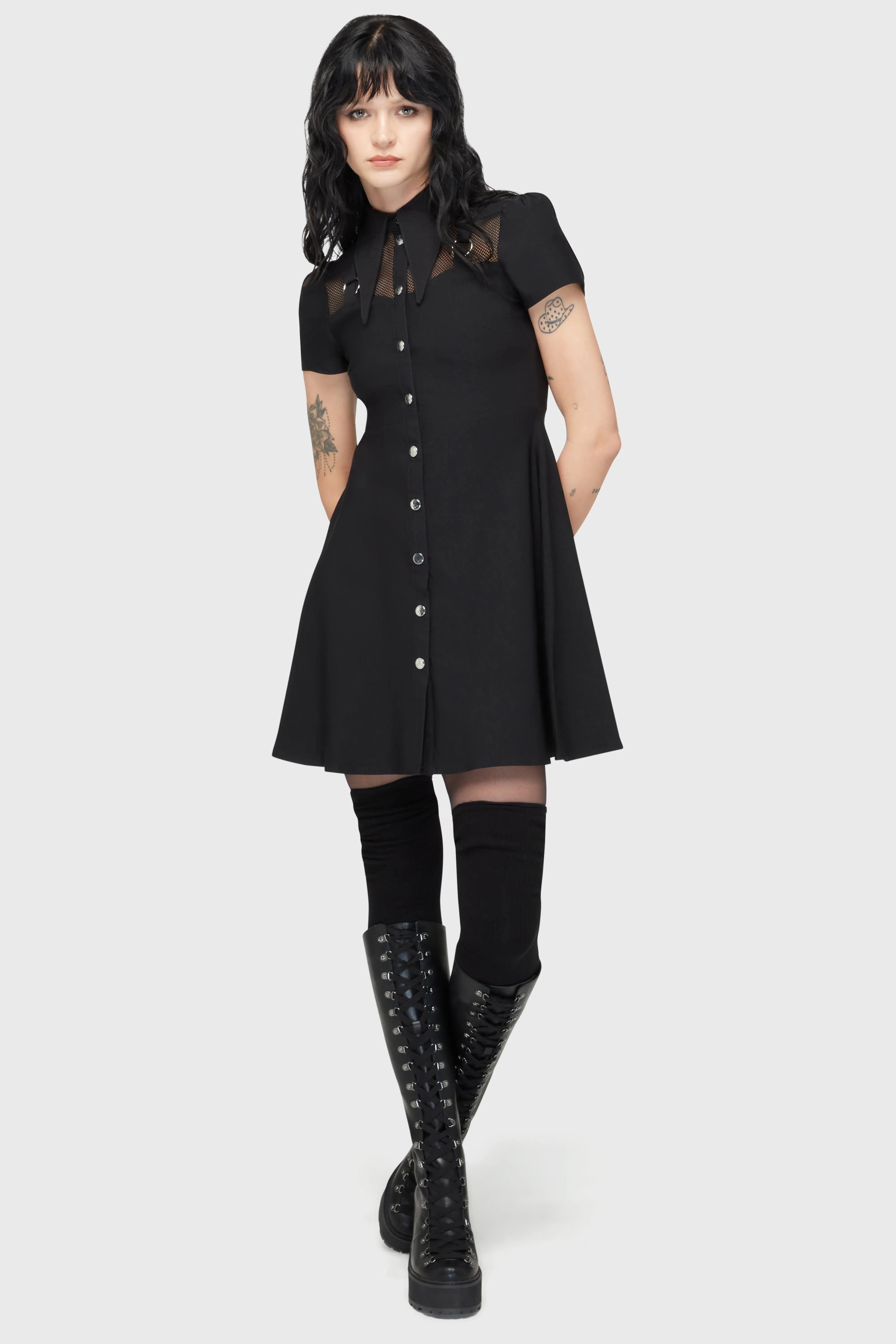 Jovana Collar & Ring Dress Stretchable