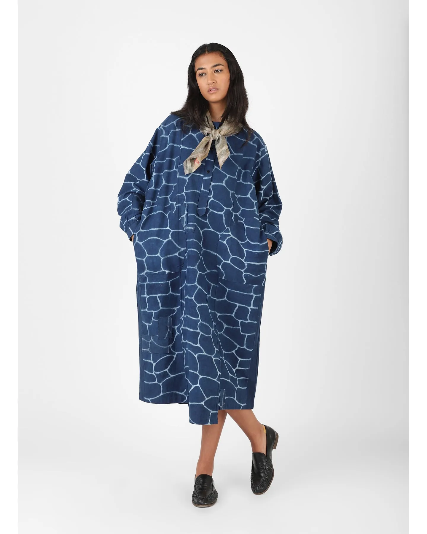 Polished Style KARDO WOMEN'S EVA SHIBORI DRESS - INDIGO