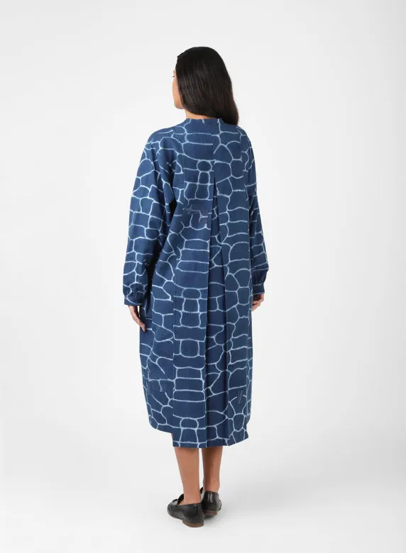 KARDO WOMEN'S EVA SHIBORI DRESS - INDIGO Soft Profile