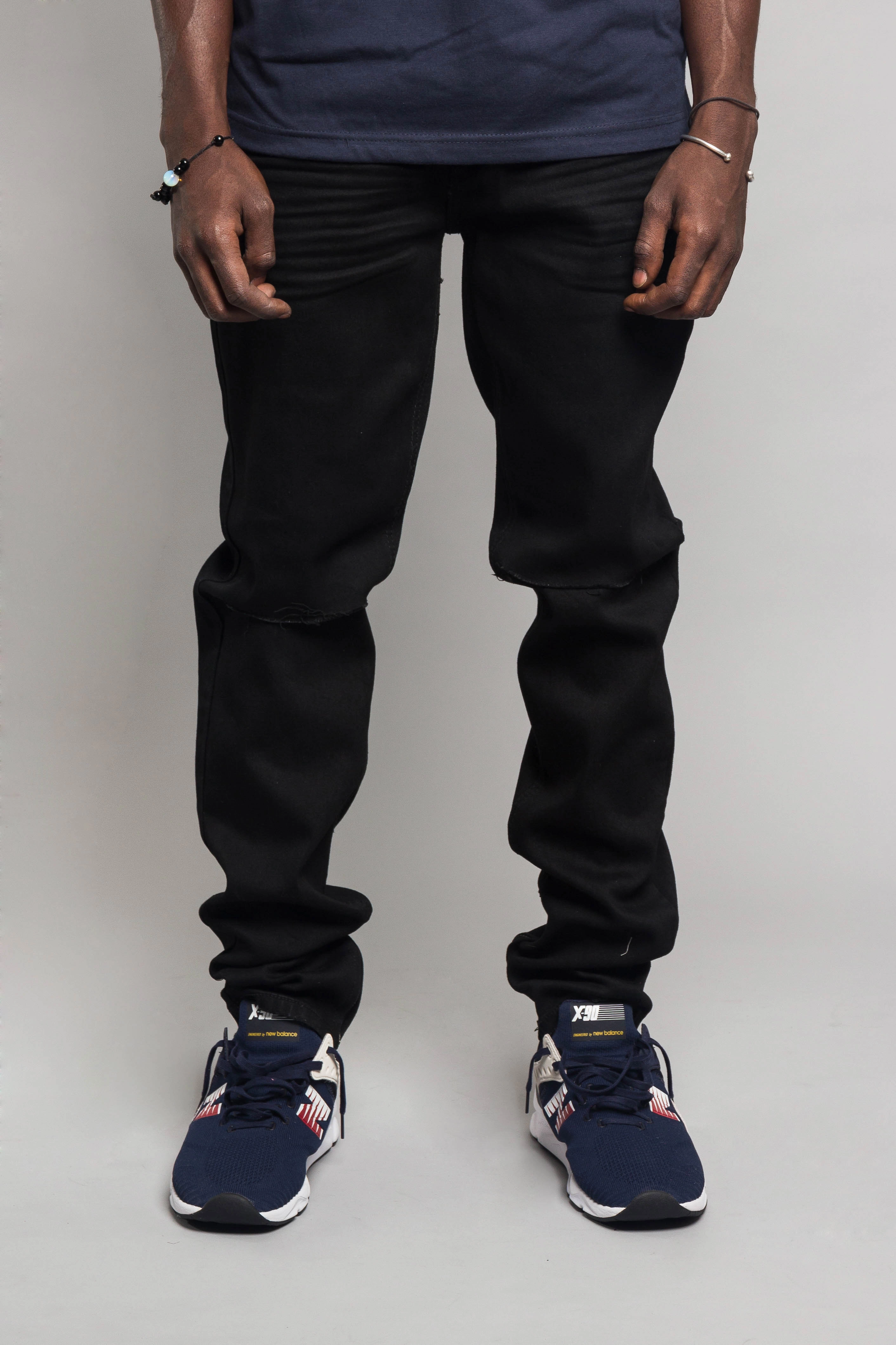 Knee Cut Denim Skinny Jeans HiddenPockets EcoFriendlyMaterial