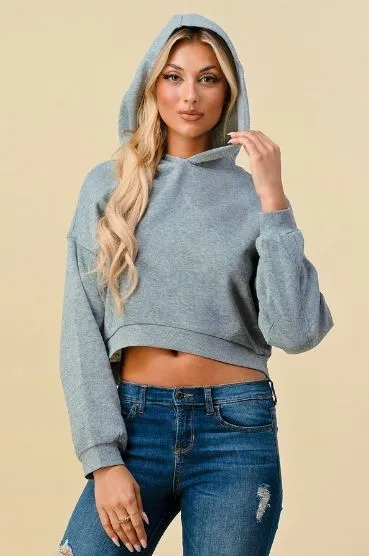 Light and Cozy Exposure Crop Fleece Hoodie