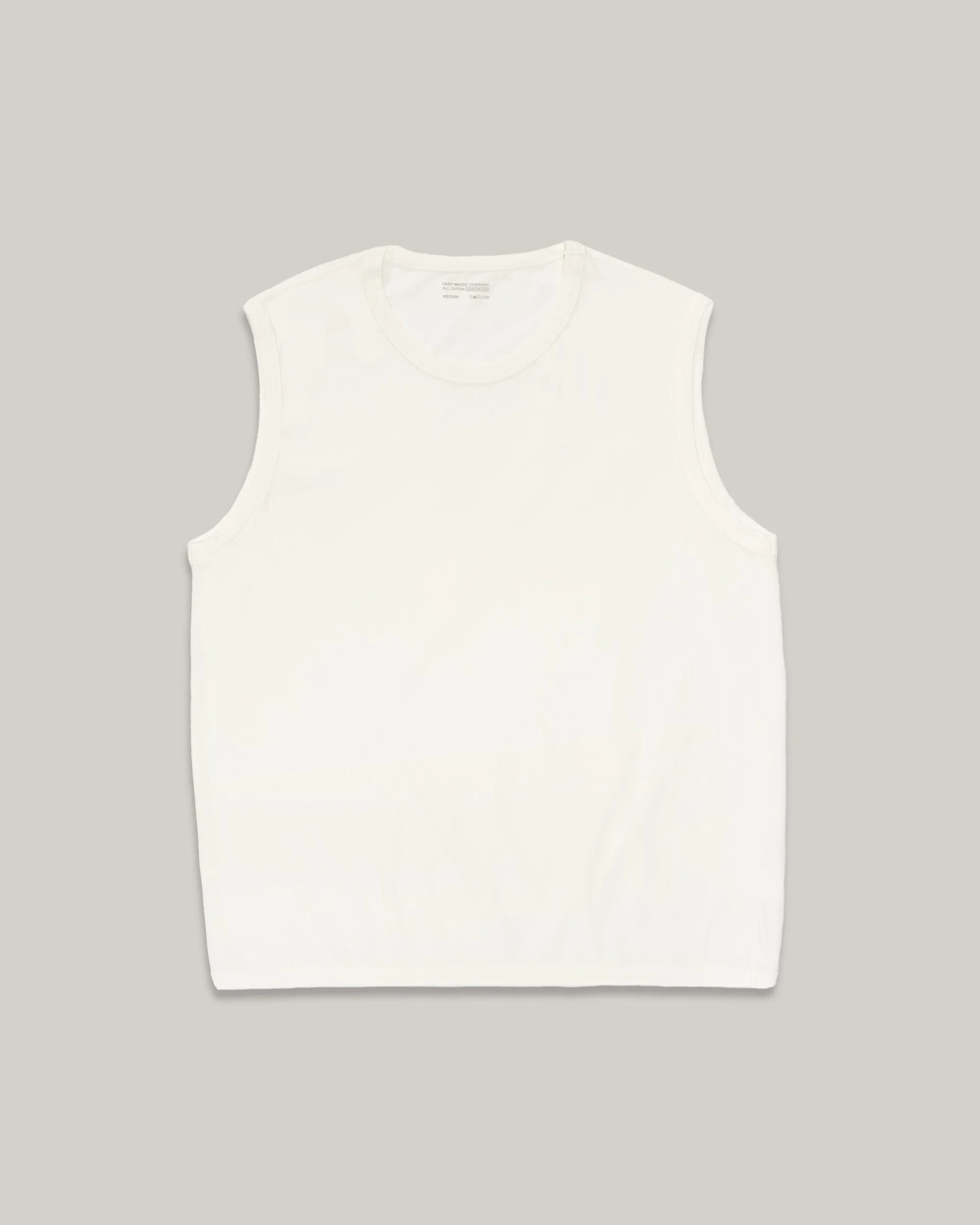 Casual Comfort Design LADY WHITE CO. SLEEVELESS TEE - WHITE