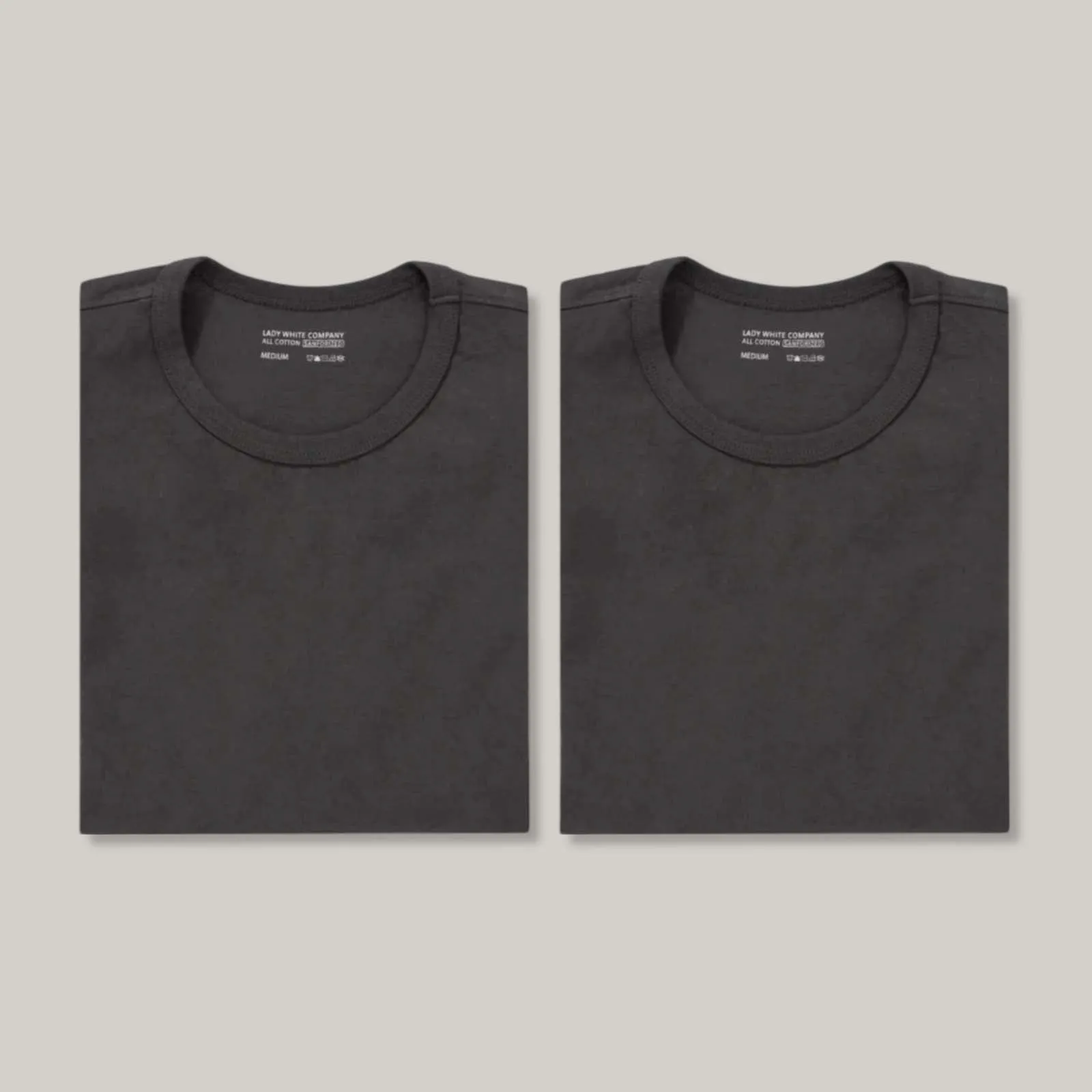 LADY WHITE CO. TEE 2 PACK - PEWTER Stylish Comfort