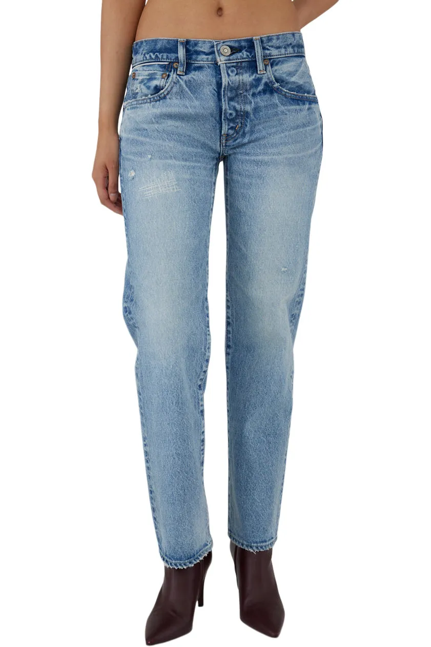 Moussy Denim Bostonia Straight Leg in Light Blue Essential Style classic clothing