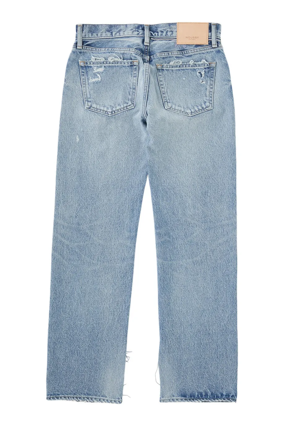 Moussy Denim Bostonia Straight Leg in Light Blue Modern Design Eco Friendly Dye Process