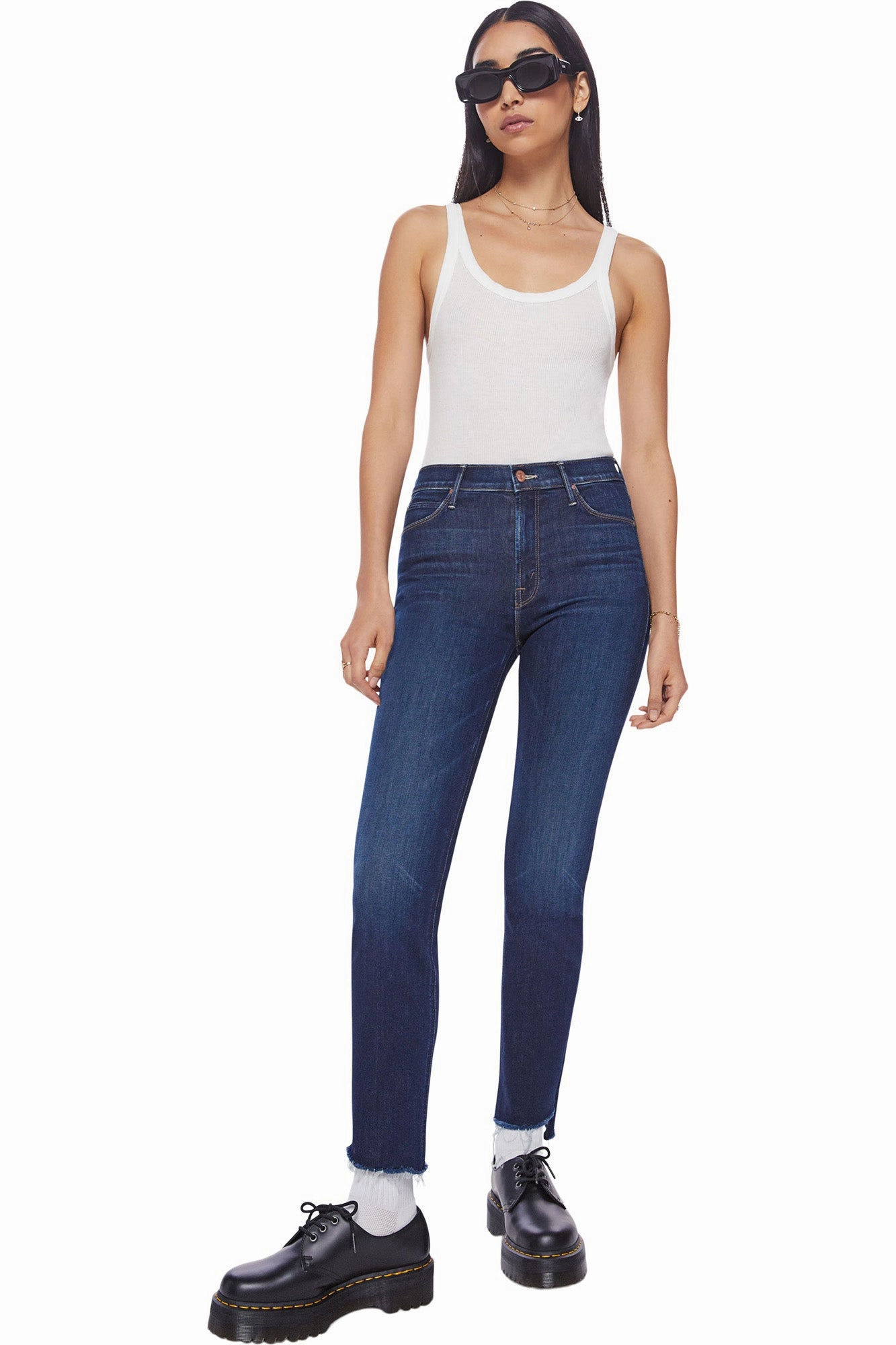 Workwear Ready Casual Friday Classic MOTHER Denim The Mid Rise Dazzler Jeans in Off Limits