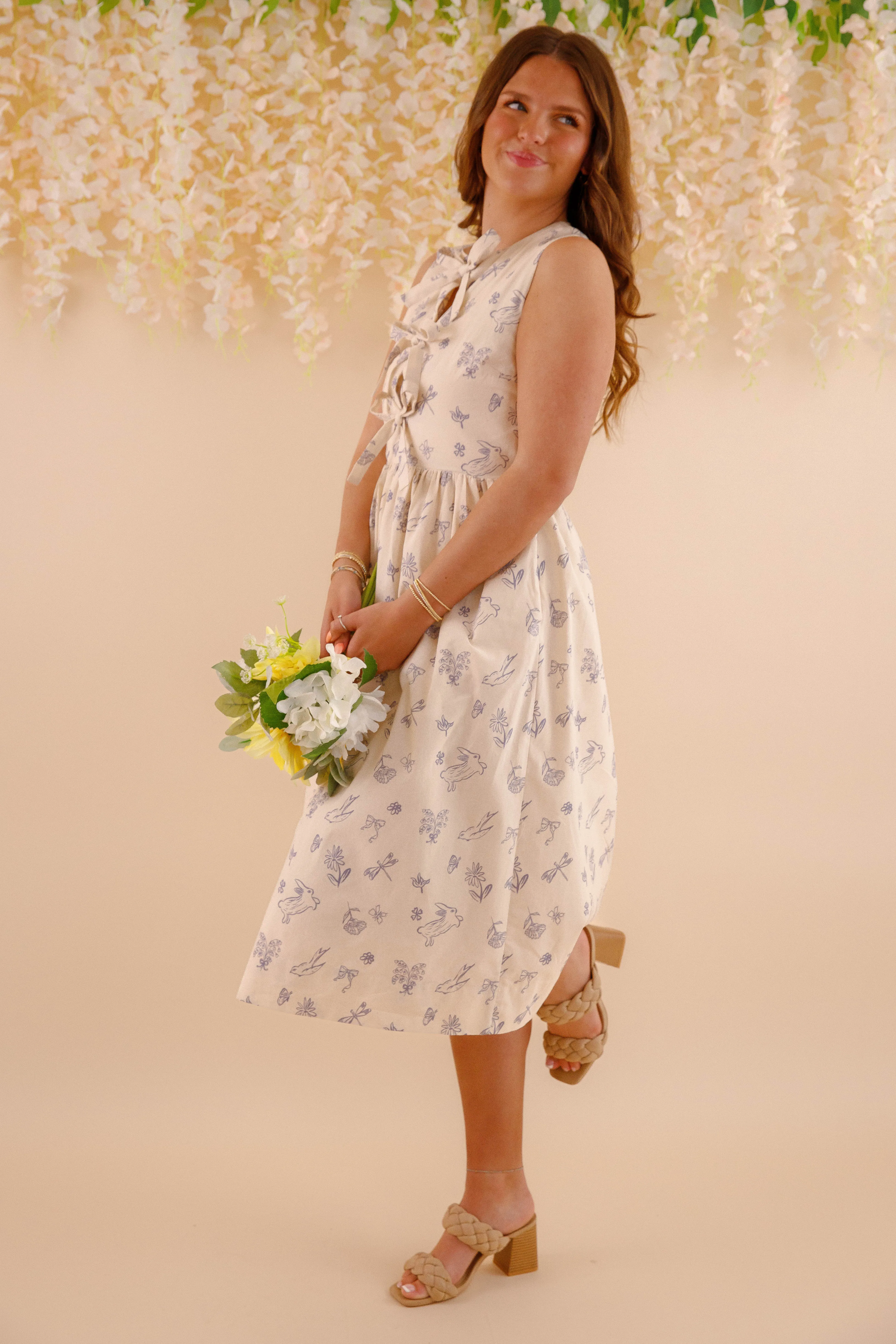 In the Next Life Midi Dress Fluid Fabric Layered Fabric