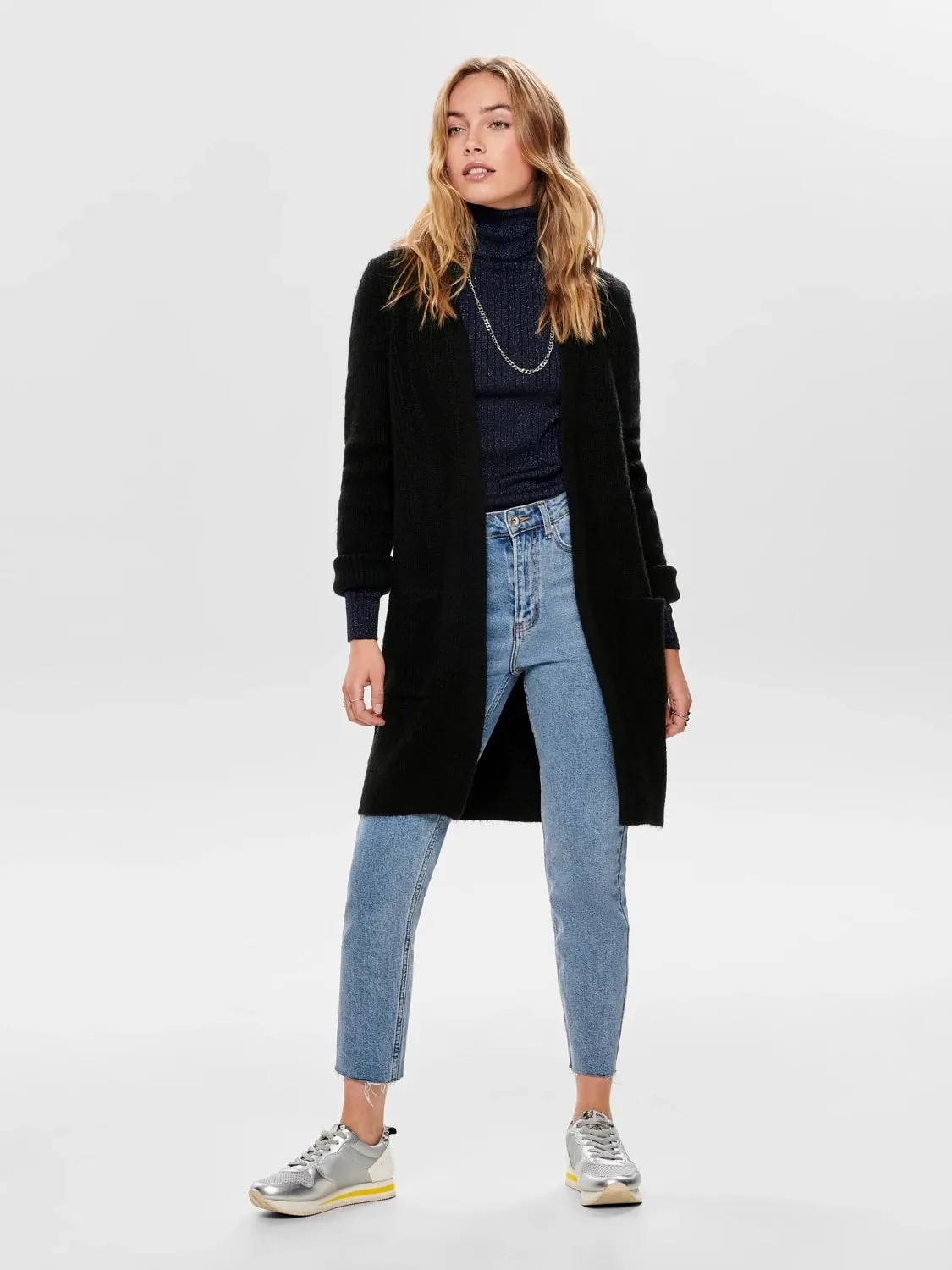Jade Cardigan - Black Recycled Material Composition