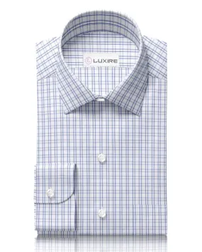 Blue Shadow Checks Shirt Contemporary Style