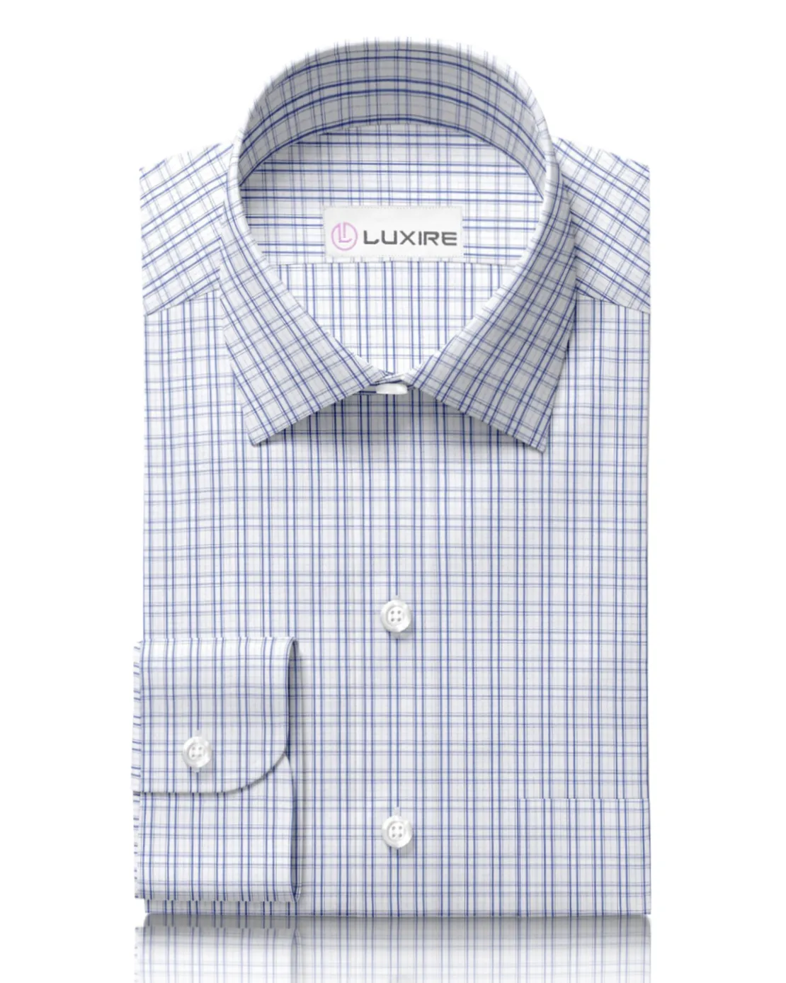 Blue Shadow Checks Shirt Contemporary Style