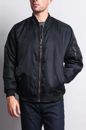 AntiStaticFinish All Day Comfort Design Men's Reversible Padded Bomber Flight Jacket