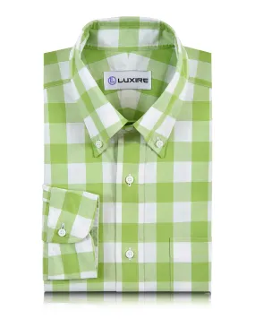 Holiday Style Light Apple Green Windowpane Checks