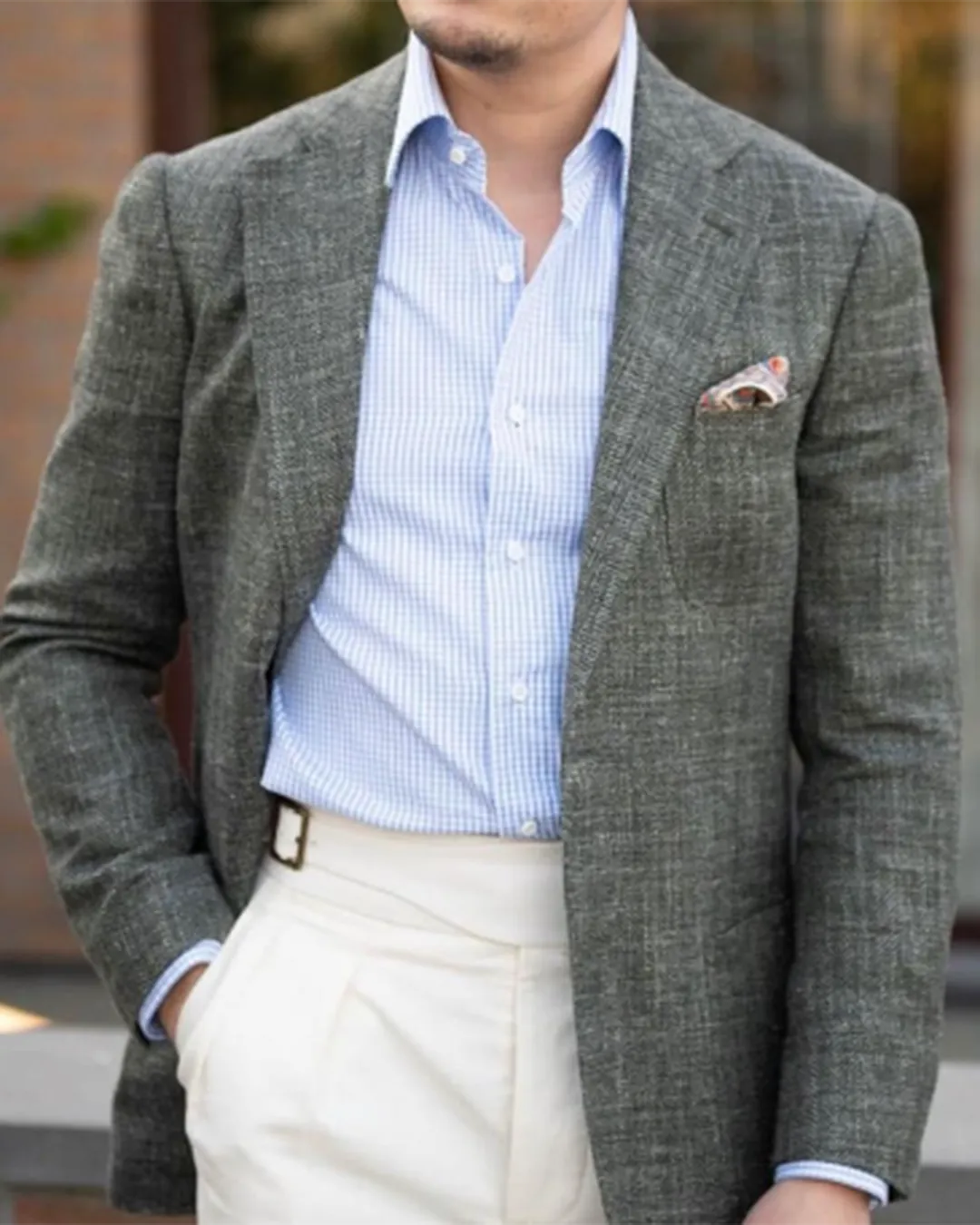 adult clothing Must-Have Item Light Blue White Gingham Shirt