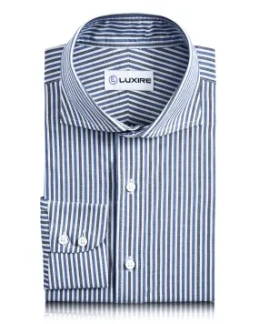 Light Dark Blue Stripes Shirt Non Restrictive Armhole