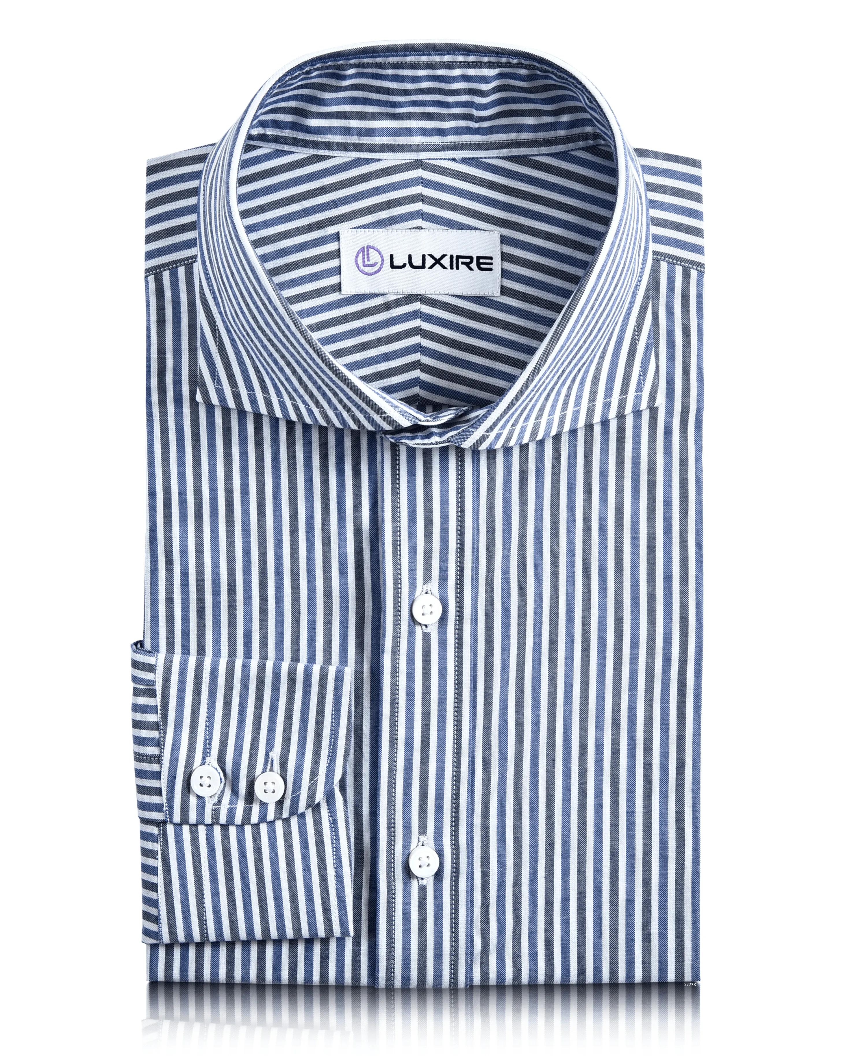 Light Dark Blue Stripes Shirt Non Restrictive Armhole