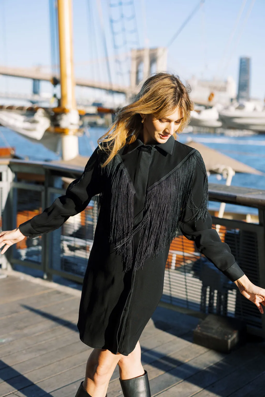 Summer Soft Party Safe MASON by MASON'S DAUGHTER Dolly Western Fringe Dress