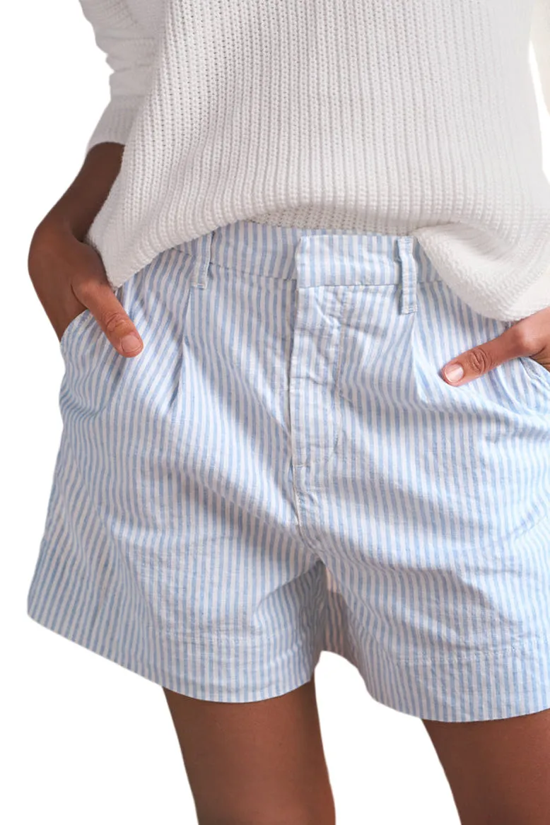 Padded hips Flex Fit Design Frank & Eileen Waterford Walking Shorts in Blue and White Stripe