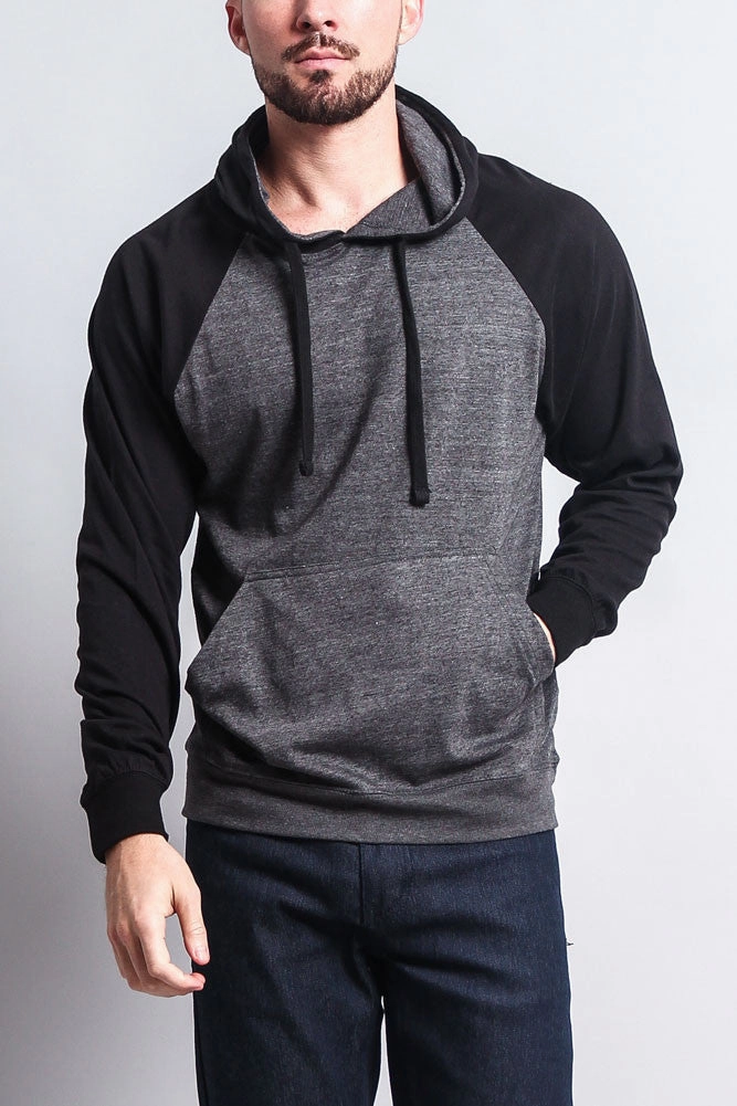 MoistureWicking Technology Lightweight Contrast Raglan Sleeve Pullover Hoodie