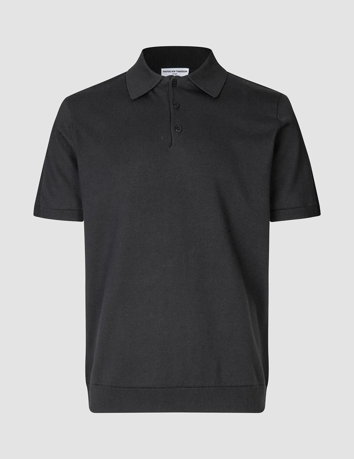 Everyday Knit Short Sleeve Polo Black Casual Essential Wear Printed design