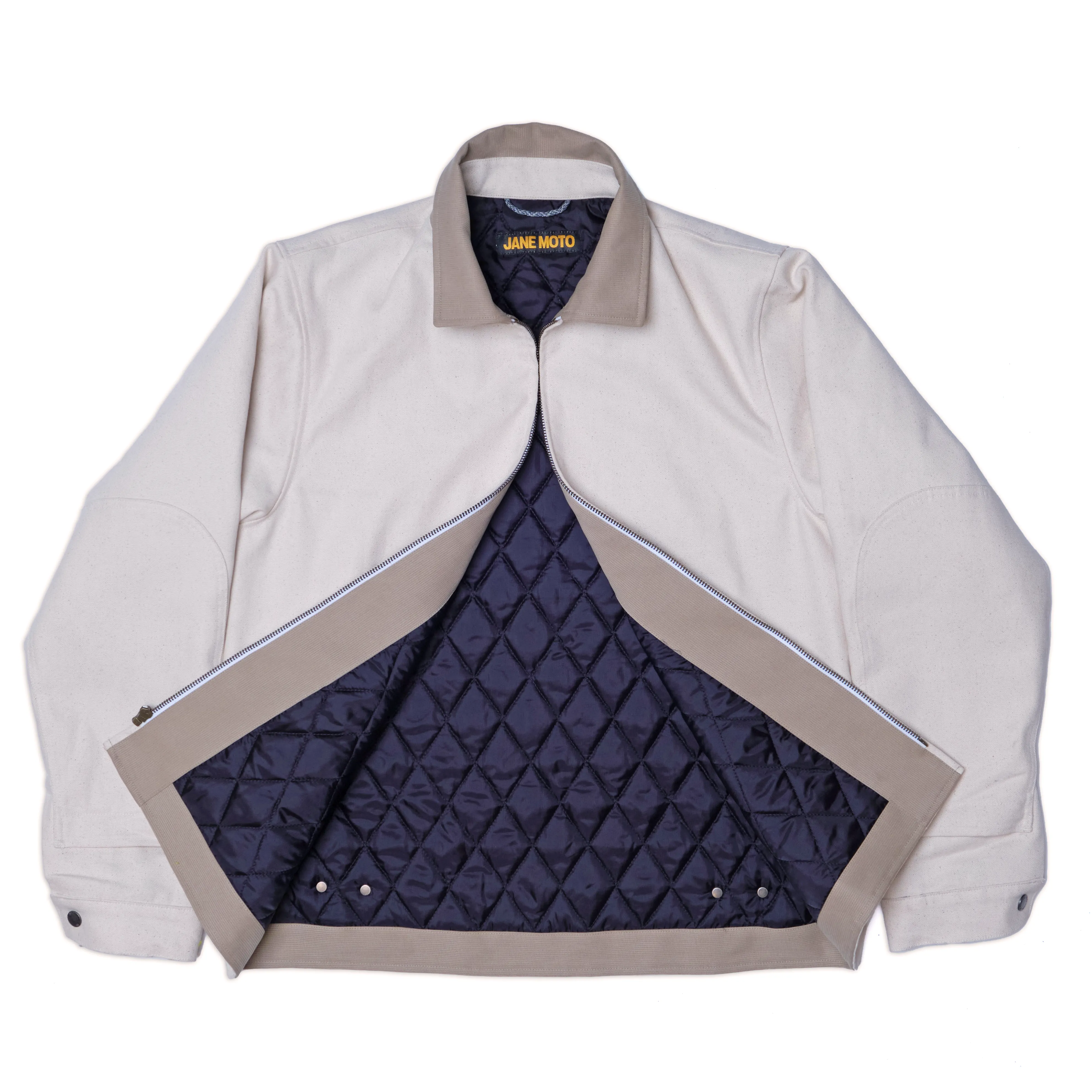 Lined Mechanic's Jacket - Natural Canvas Hypoallergenic Fabric Blend Soft Texture