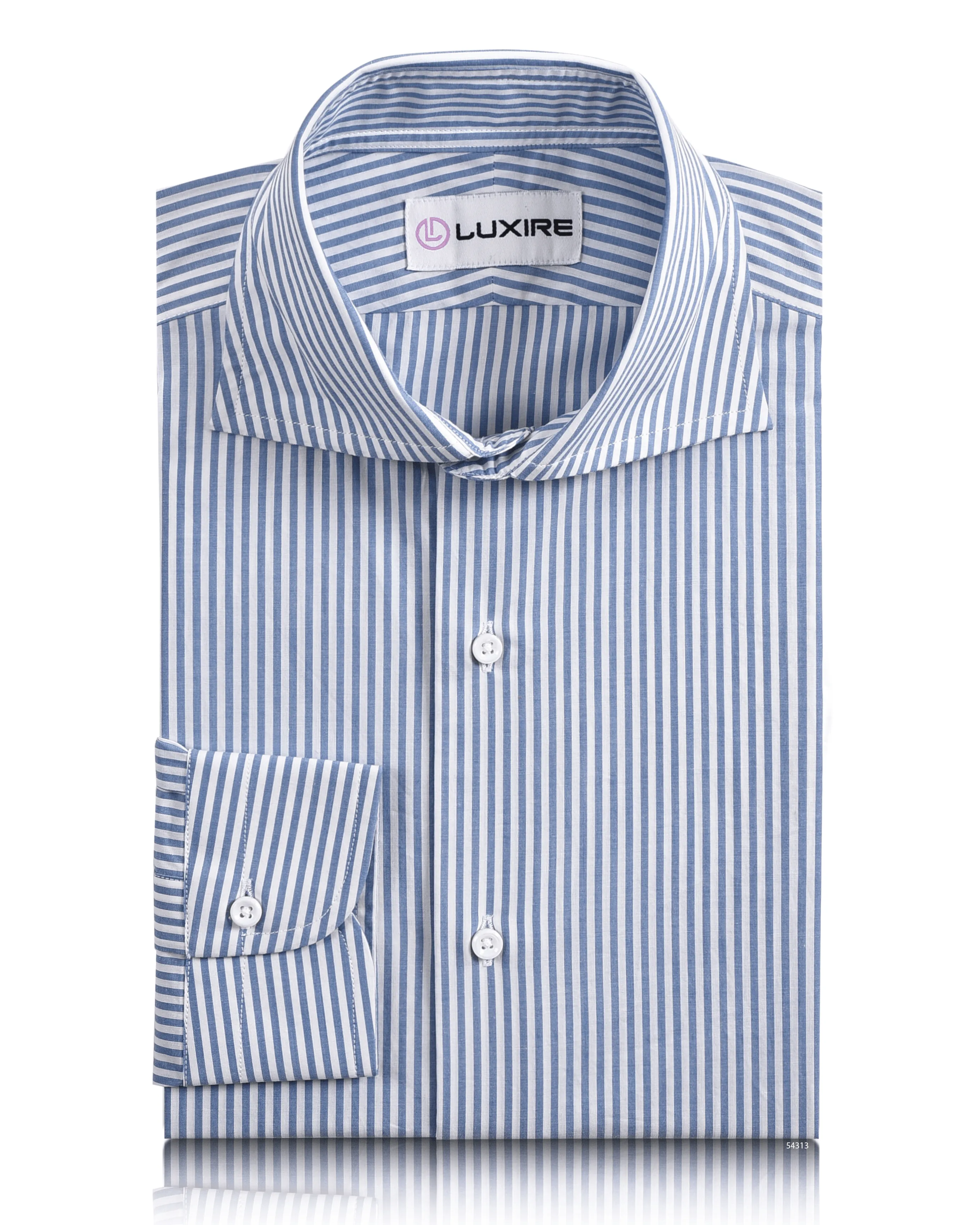 Adjustable Cuff Closure Lightweight Weave Blue Candy Dress Stripes Shirt