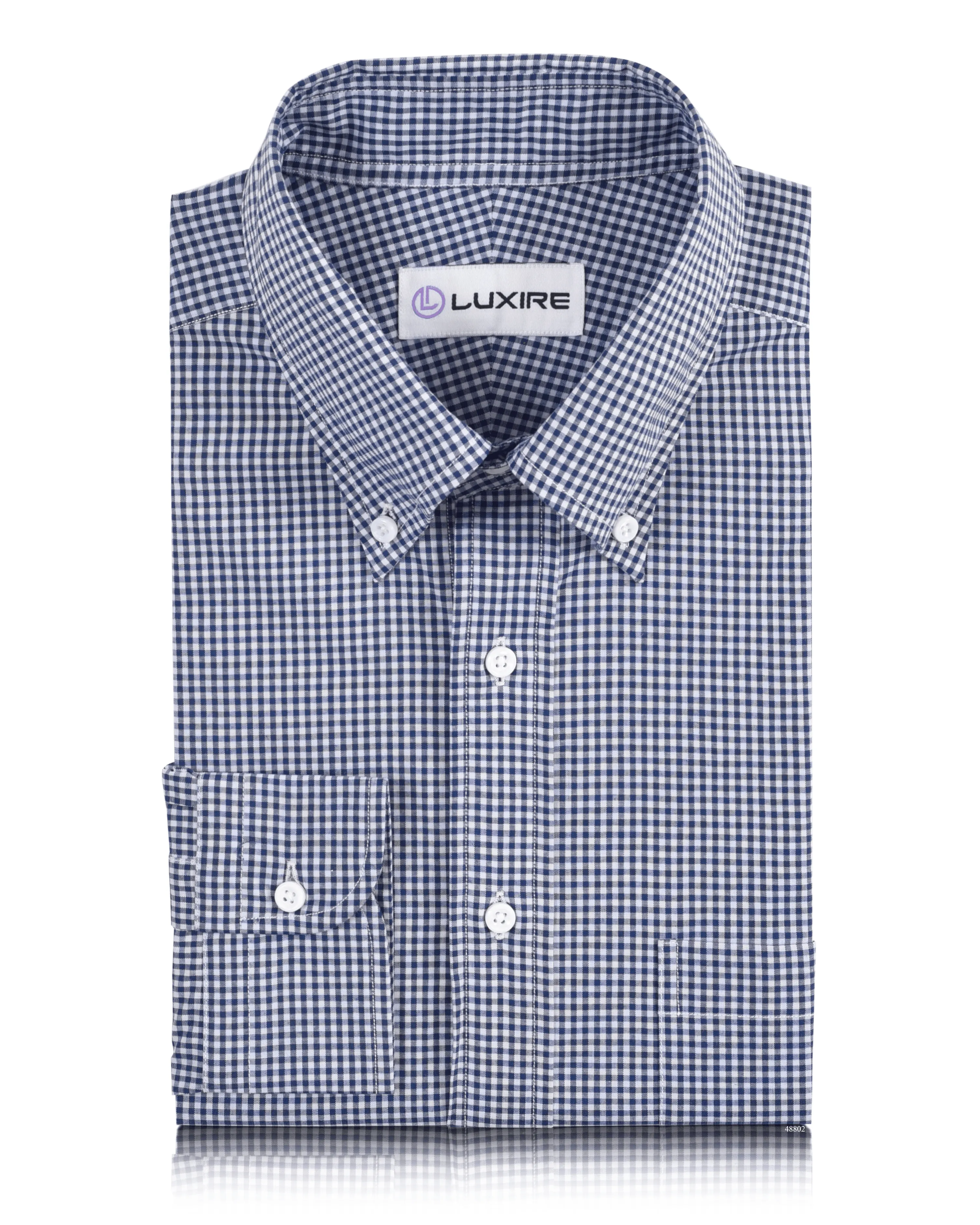 Pocket Detailing High-Quality Fabric Oxford Blue Gingham Checks Shirt