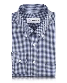 Pocket Detailing High-Quality Fabric Oxford Blue Gingham Checks Shirt